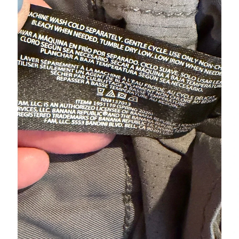 Banana Republic Mens Commuter Flex Pant 40x30 Gray Athletic Fit Water Repellent